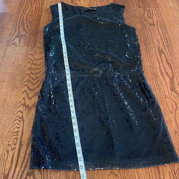 EXPRESS formal / evening cocktail black sequins dress cap sleeve lined SM - Picture 8 of 11